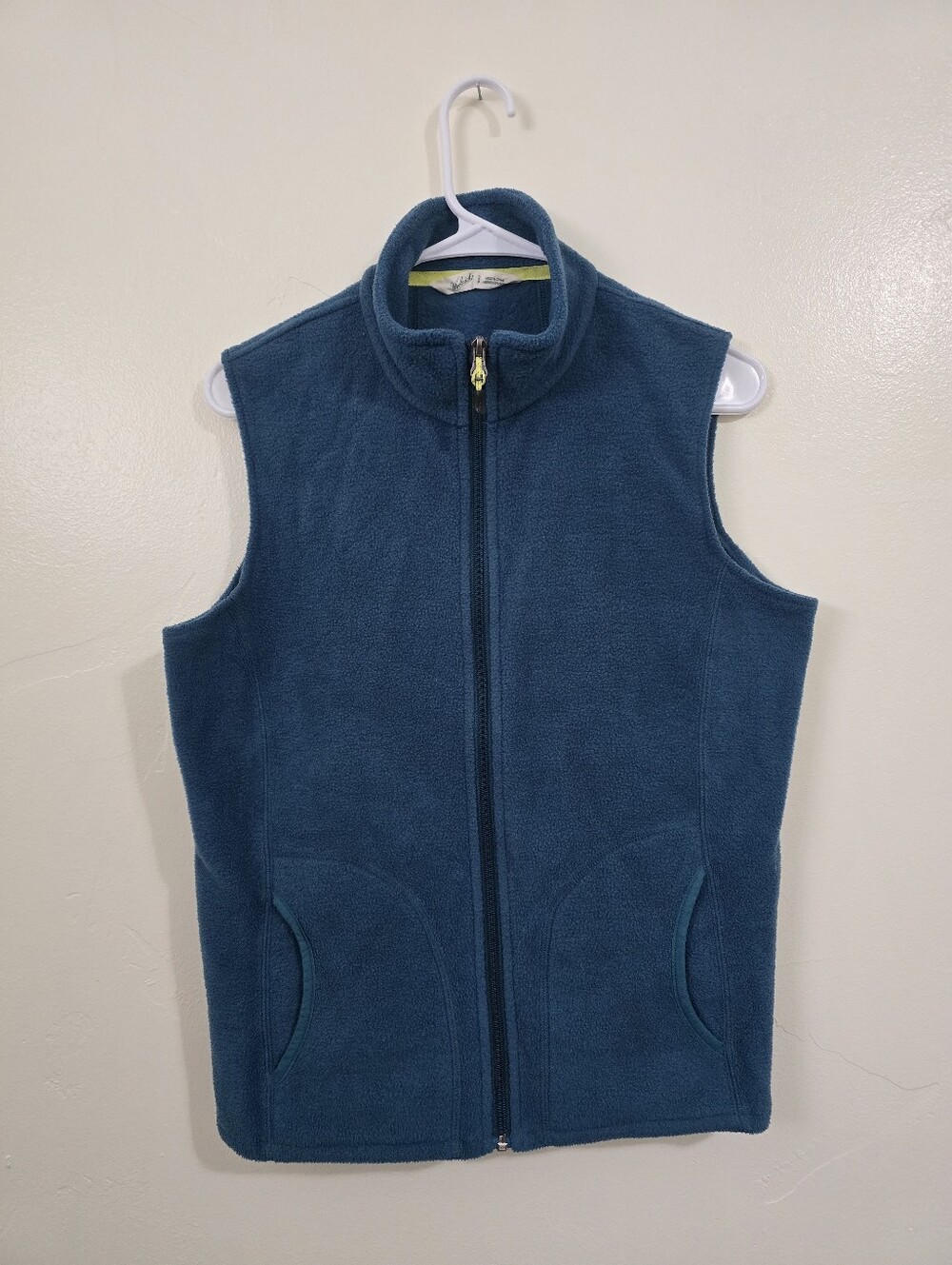 Woolrich Womens Small Fleece Vest Full Zip Sleeveless Outdoor Mineral Blue